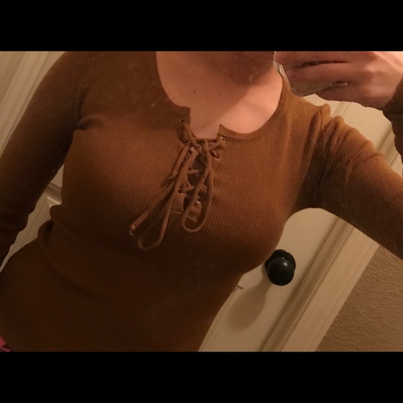 Rust longsleeve sweater top - Picture 1 of 4